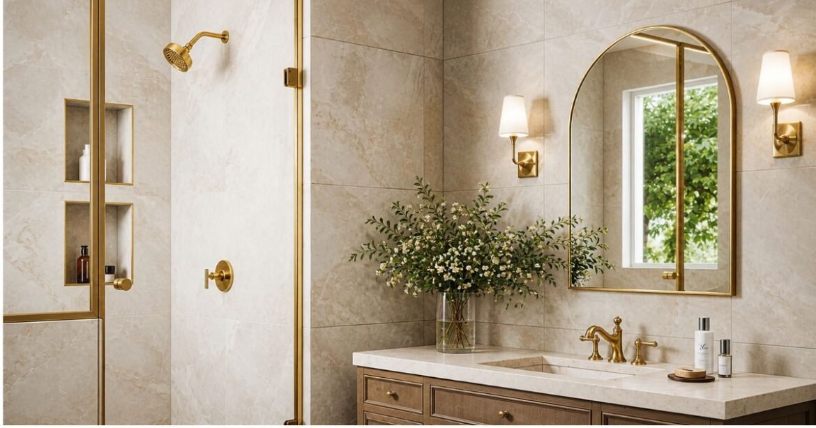 large format tile bathroom